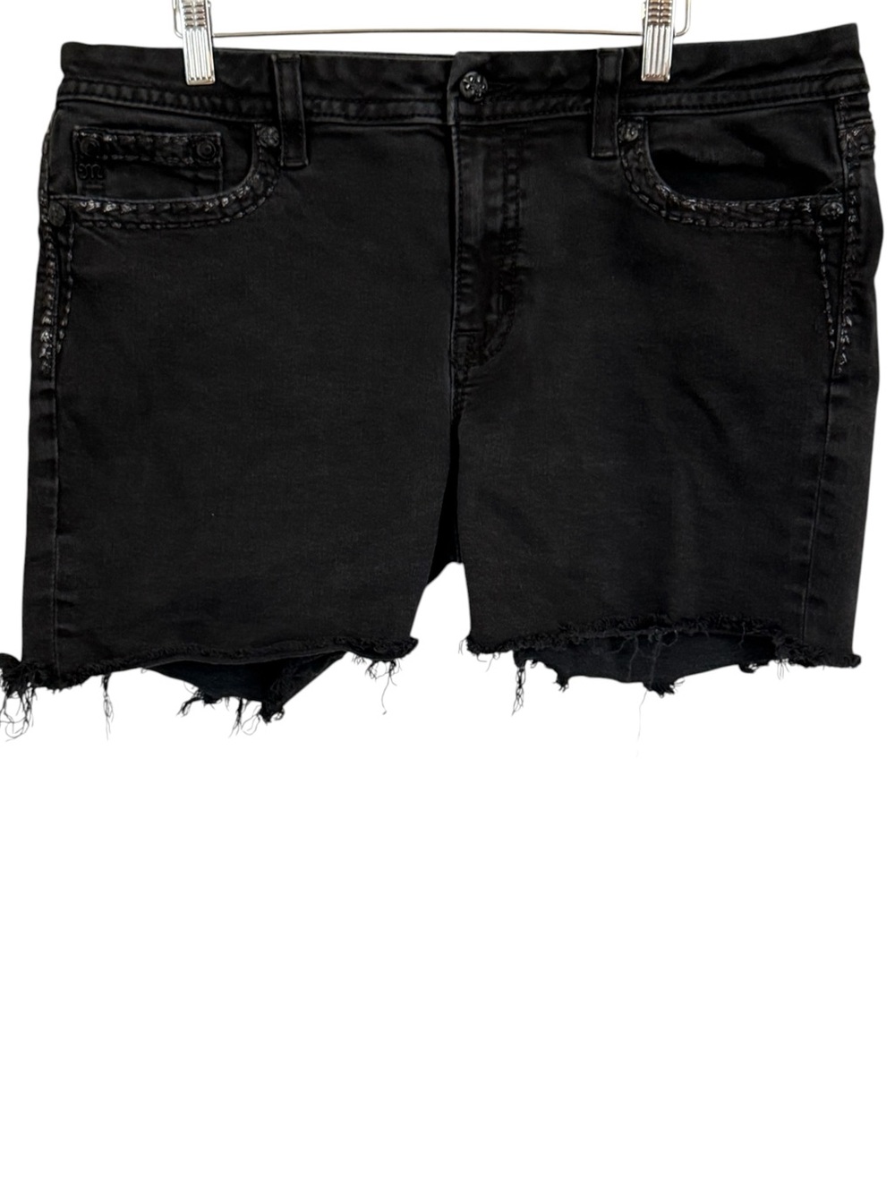 Miss Me Easy Skinny Cutoff Denim Shorts Black Women’s Size 34 Raw Hem